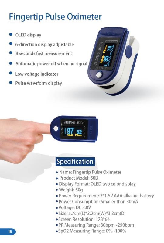 Portable Fingertip Pulse Oximeter SpO2 Monitor