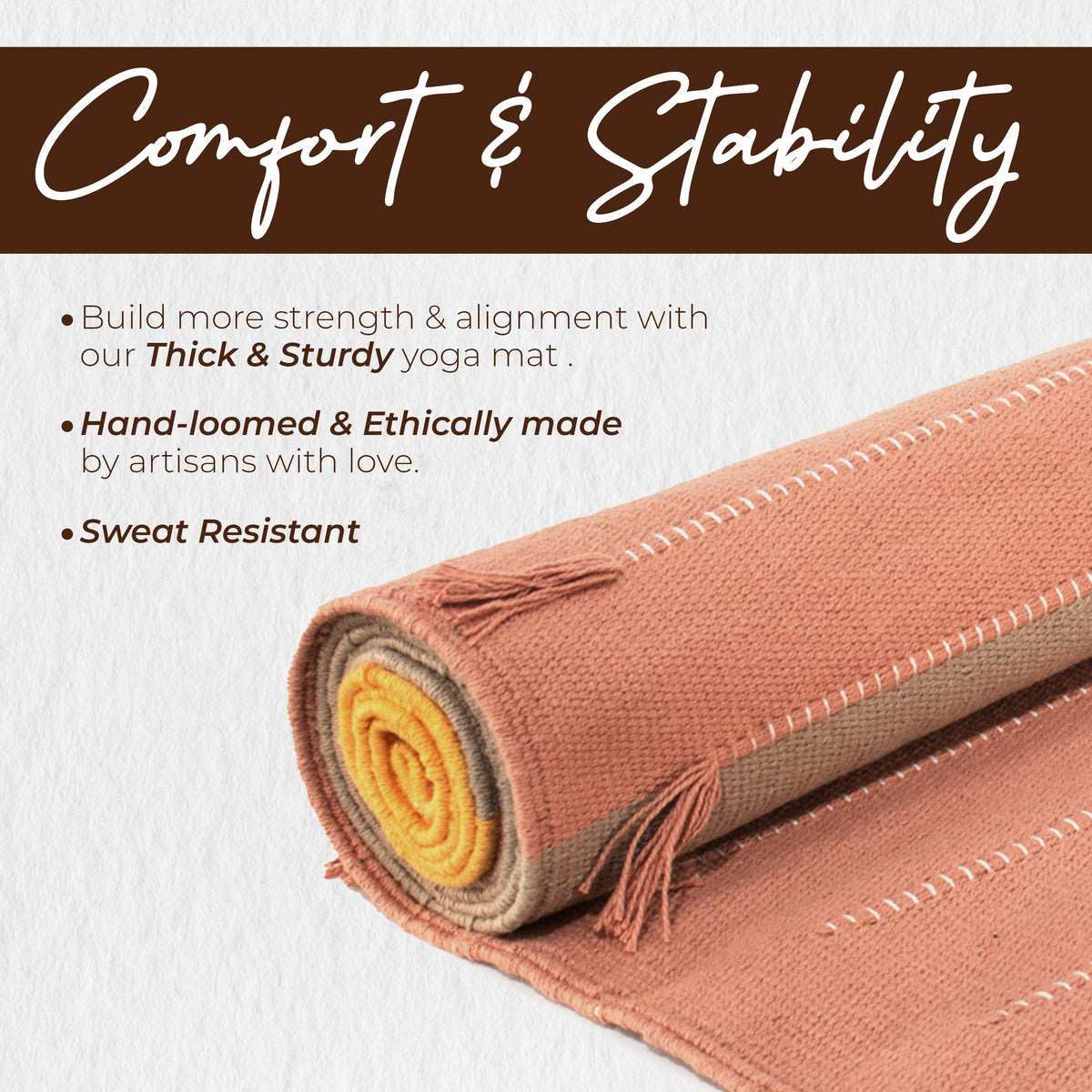 Organic Eco-Friendly Cotton Yoga Exercise Mat