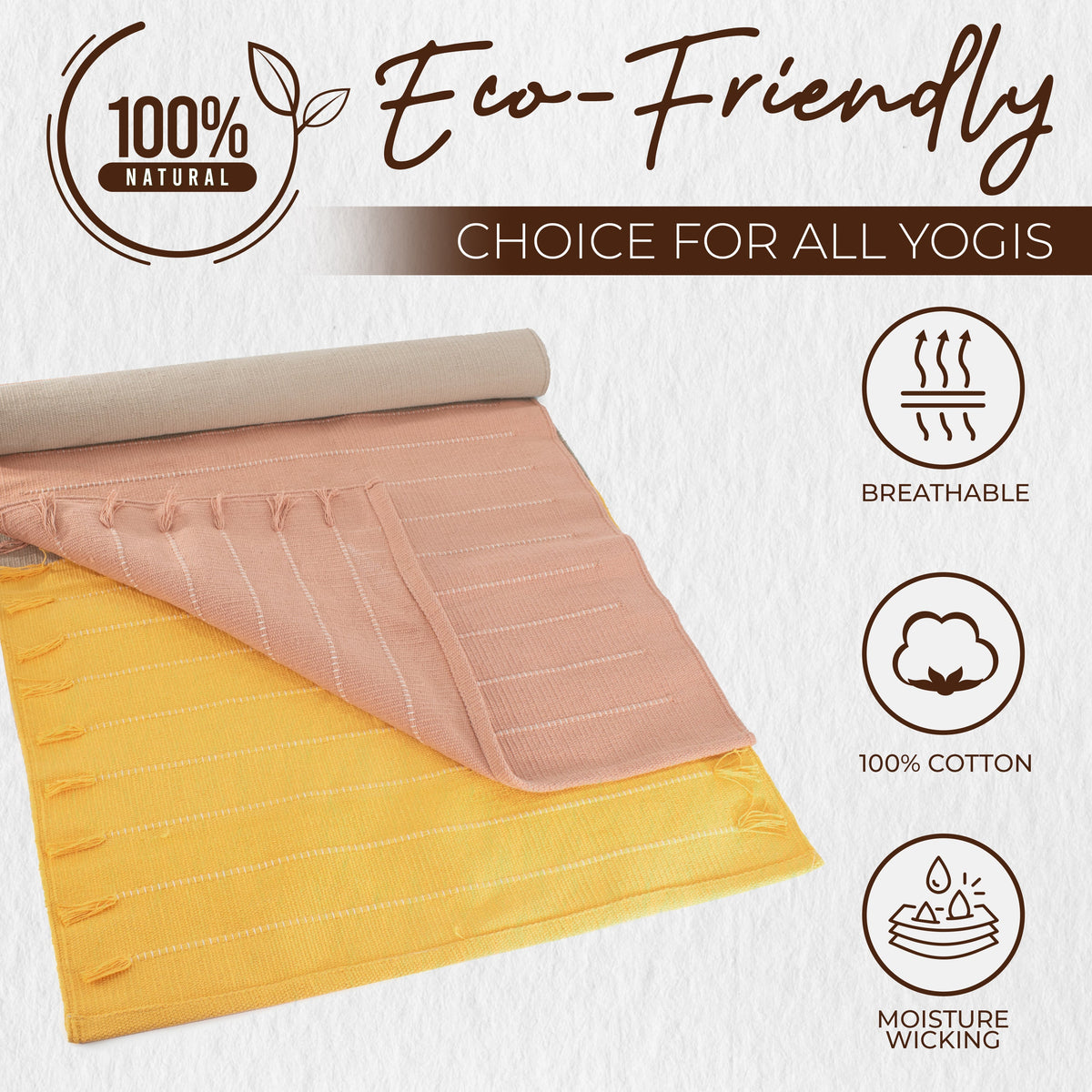Organic Eco-Friendly Cotton Yoga Exercise Mat