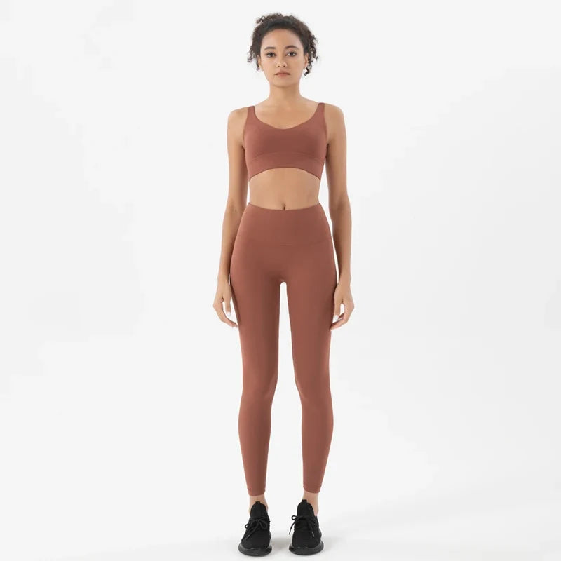 Women's Yoga Leggings Crop Top Set