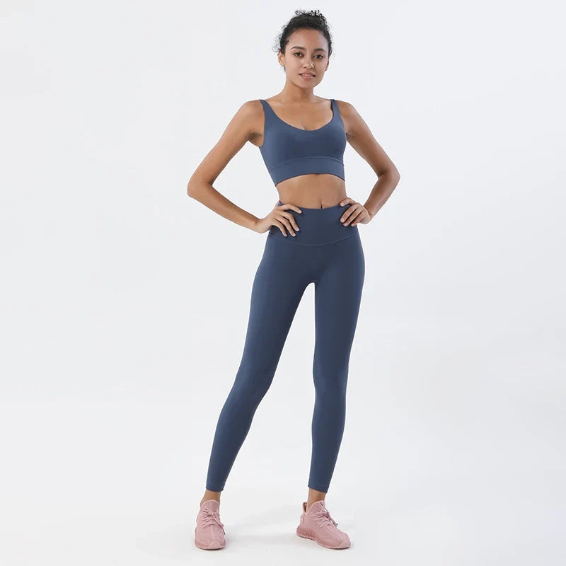 Women's Yoga Leggings Crop Top Set