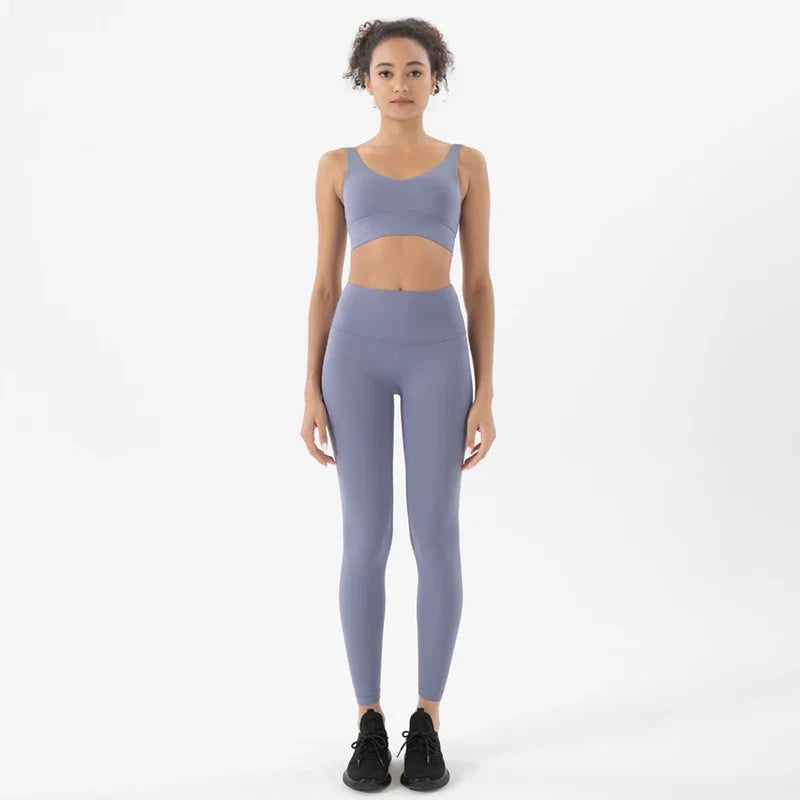 Women's Yoga Leggings Crop Top Set