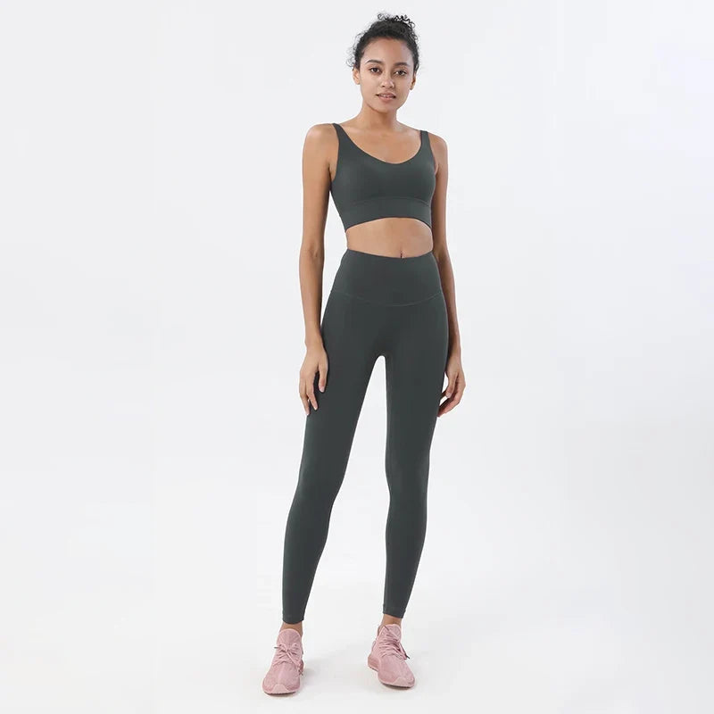 Women's Yoga Leggings Crop Top Set