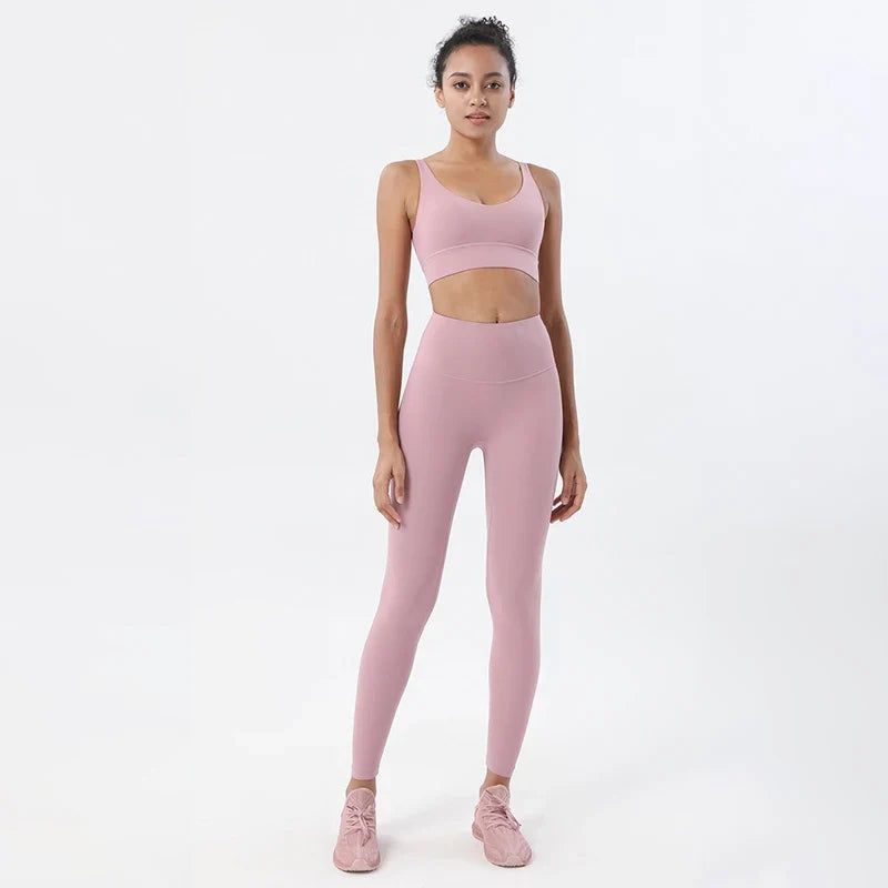 Women's Yoga Leggings Crop Top Set