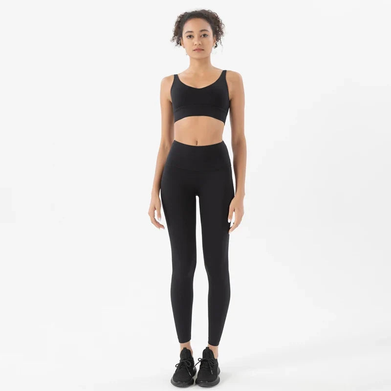 Women's Yoga Leggings Crop Top Set