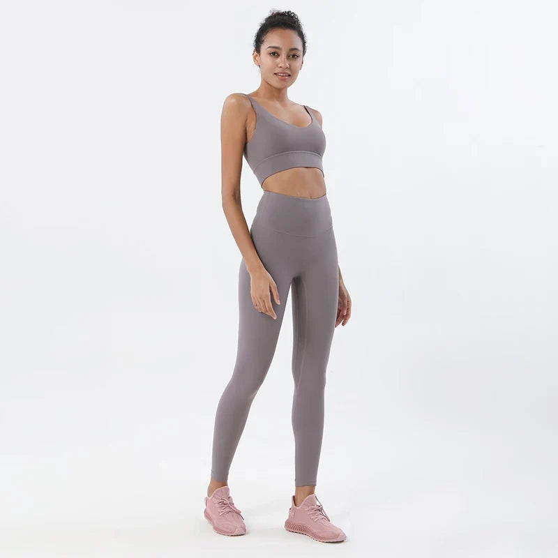 Women's Yoga Leggings Crop Top Set