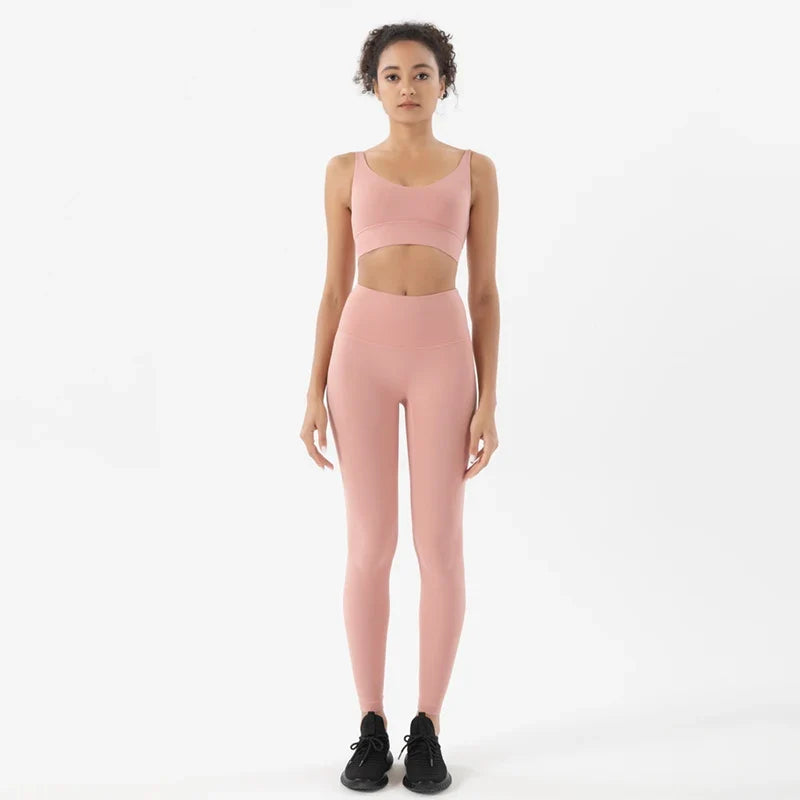 Women's Yoga Leggings Crop Top Set