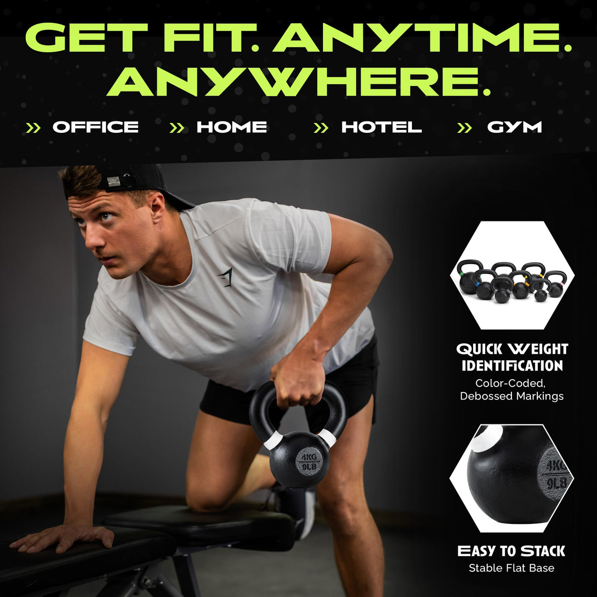 Single Cast Iron Kettlebell Strength Training Weight