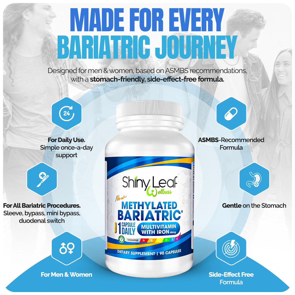 Methylated Bariatric Multivitamin with 45mg Iron