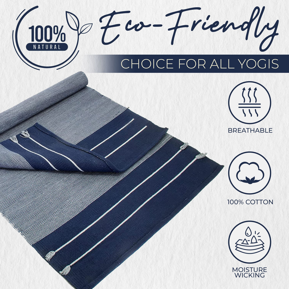 Organic Eco-Friendly Cotton Yoga Exercise Mat