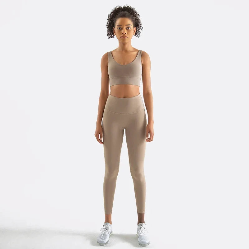 Women's Yoga Leggings Crop Top Set