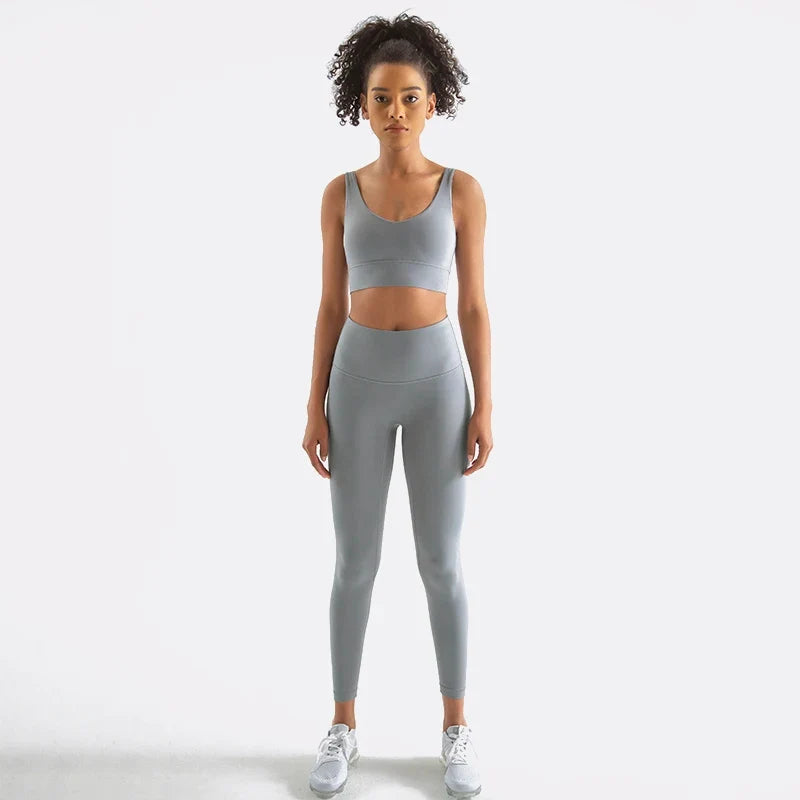 Women's Yoga Leggings Crop Top Set