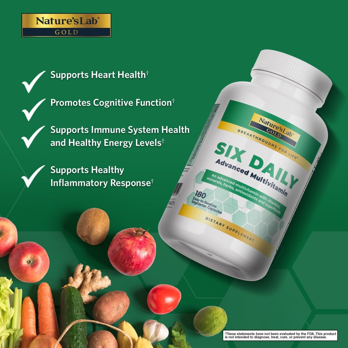 Gold Six Daily Multivitamin – 180 Capsules