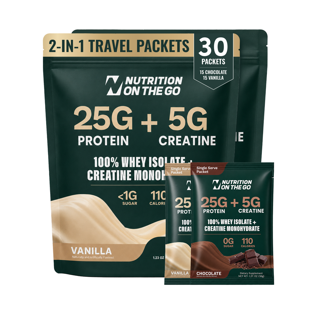 2-in-1 Whey Isolate Protein Creatine Packets