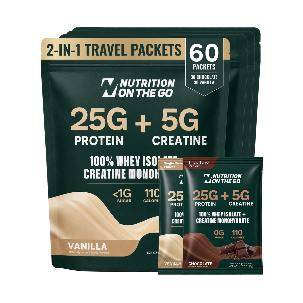 2-in-1 Whey Isolate Protein Creatine Packets