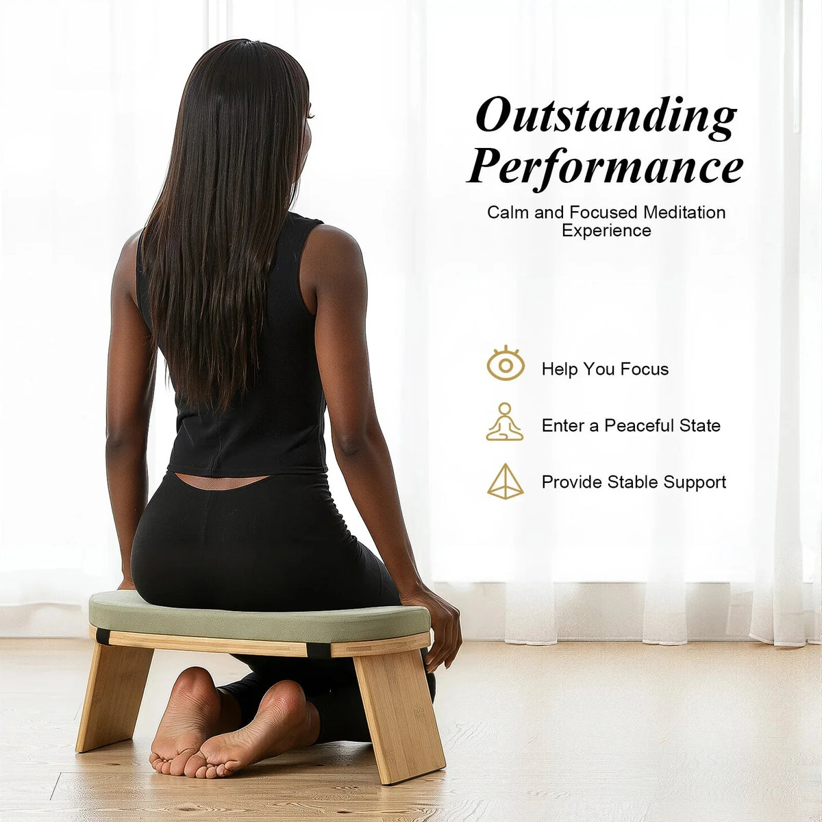 Foldable Kneeling Meditation Bench for Zen Practice