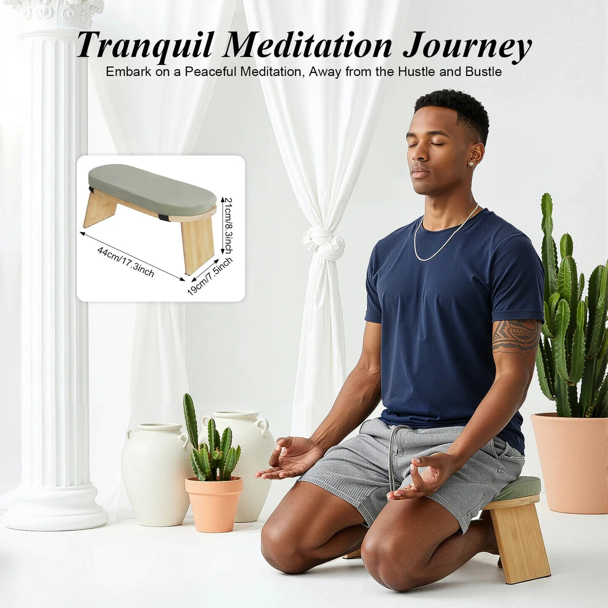 Foldable Kneeling Meditation Bench for Zen Practice
