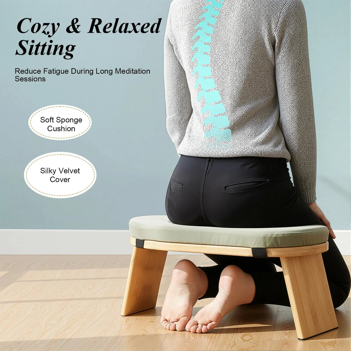 Foldable Kneeling Meditation Bench for Zen Practice