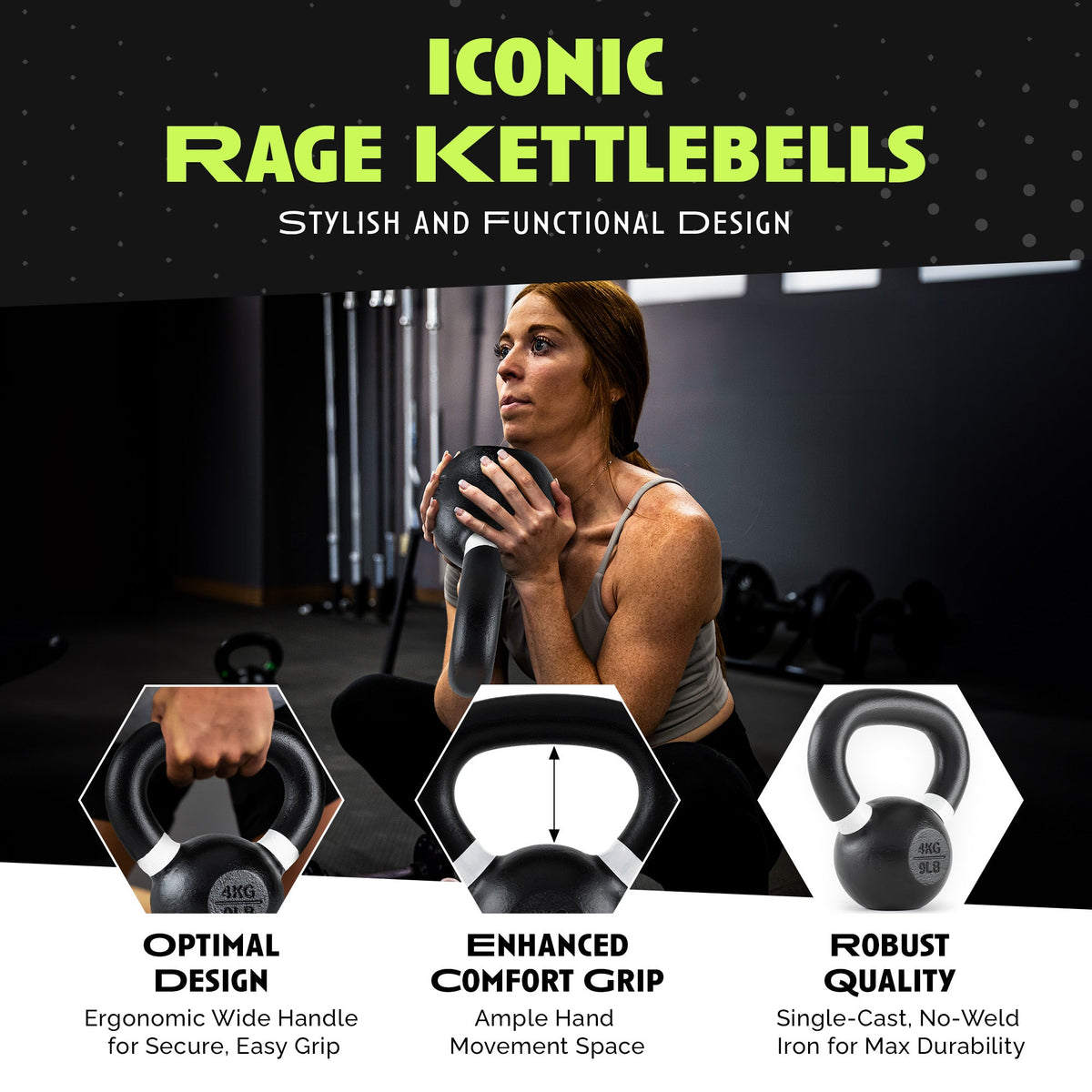 Single Cast Iron Kettlebell Strength Training Weight