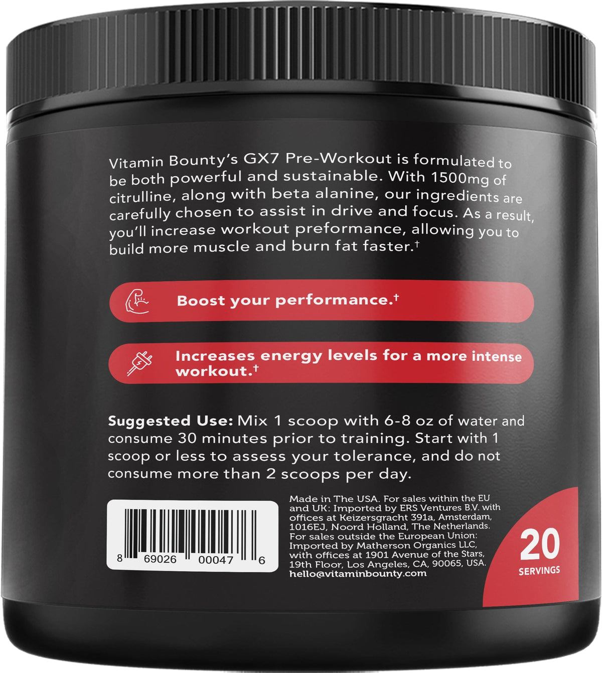 Watermelon Pre-Workout Energy Supplement